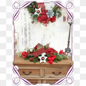 Unusual, Unique Christmas Table And Door Seasonal Holiday - Flower Bouquet, HD Png Download - centerpiece png