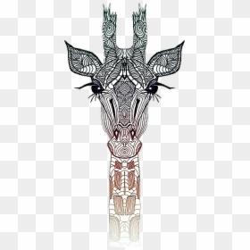 #giraffe #mandala #color #tumblr - Aztec Giraffe Tattoo, HD Png Download - tumblr mandala png