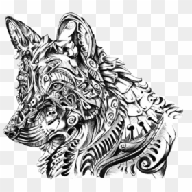 Mandala Sticker - Intricate Wolf Colouring Pages, HD Png Download - tumblr mandala png