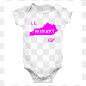 Lil Kentucky Girl Baby Creeper White Rabbit Skins Infant - Active Shirt, HD Png Download - kentucky outline png