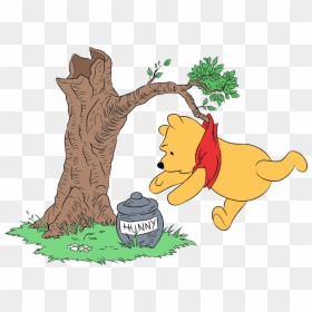 Clip Art Clip Art Galore - Pooh Cartoon At Tree, HD Png Download - classic winnie the pooh png
