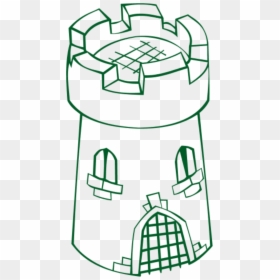 Castle Watch Tower Outline - Draw A Castle Tower, HD Png Download - watch tower png