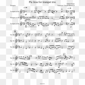 Pie Jesu For Trumpet Trio Sheet Music Composed By Gabriel - Thomas The Tank Engine Trumpet Sheet Music, HD Png Download - trompetas png