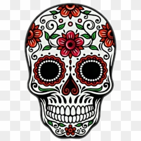 #calavera #catrina #rojo #mexico - Day Of The Dead Skull Clipart, HD Png Download - calaveras png