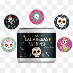 Skeleton Sugar Skull Buttons With Jar V=1494520389 - Skull, HD Png Download - calaveras png