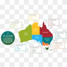 Australia Continent Map With Countries, HD Png Download - australia map png