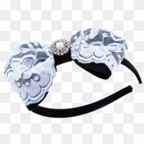 White And Black Lace Headband - Engagement Ring, HD Png Download - lace applique png