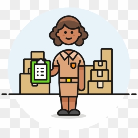 35 Mailman Package Female African American - Hamburger Mailman Clipart, HD Png Download - mailman png