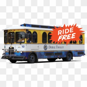 City Bus Png -trolley - Trolley Bus Doral, Transparent Png - trolley png