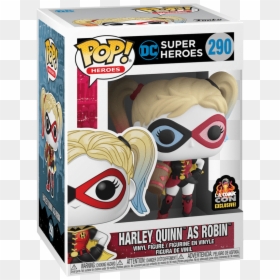 Funko Pop Harley Quinn As Robin 290 La Comic Con Exclusive - Funko Pop Batwoman, HD Png Download - harley quinn comic png