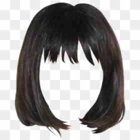 Ciara Medium Straight Casual Bob Hairstyle With Blunt - Black Bob Wig Transparent, HD Png Download - fringe png