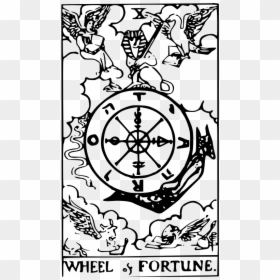 Rider-waite - Major Arcana - Fortune - Wheel Of Fortune Tarot Outline, HD Png Download - fortune png