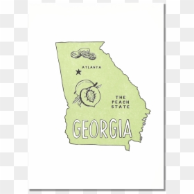 Georgia State Print - Graphics, HD Png Download - state of georgia png