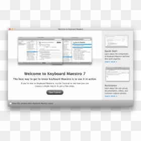 Welcome Window - Keyboard Maestro, HD Png Download - windows 7 start icon png