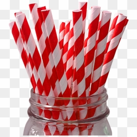 Red Striped 25pc Paper Straws - Red Striped Paper Straws 24ct Amscan, HD Png Download - red stripes png