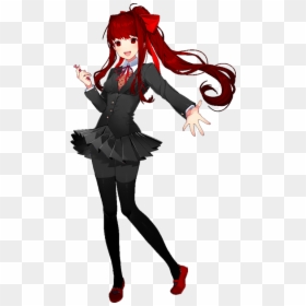 Doki Doki Literature Club Monika, HD Png Download - seemsgood png