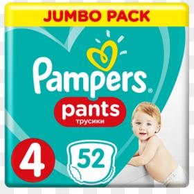 Pampers Pants 4 9-15 Kg, 52 Pants - Pampers, HD Png Download - pampers png