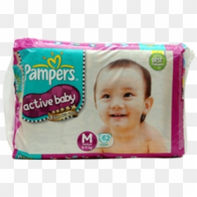 Pampers Active Baby Diapers Medium Sticky Type, HD Png Download - pampers png