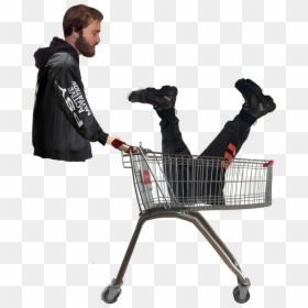 Pewdiepie With Shopping Cart, HD Png Download - pewdiepie png