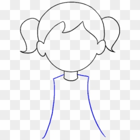 Cartoon Little Girl Drawings, HD Png Download - anime face png