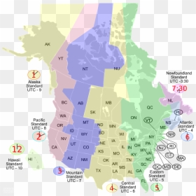 Time Zone Map Usa Canada, HD Png Download - usa map png