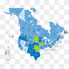 North America Map Gray Png, Transparent Png - usa map png