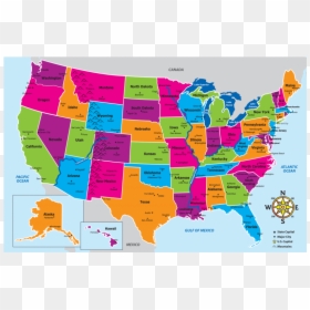 Us Map, HD Png Download - usa map png