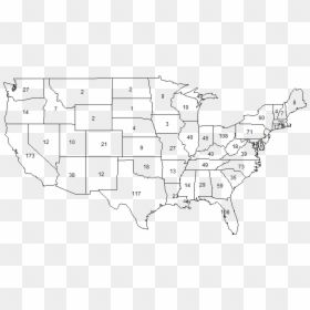 Map Of The United States With Numbers, HD Png Download - usa map png