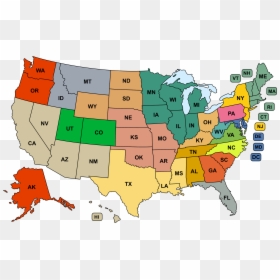 Saddest States In The Us, HD Png Download - us map png