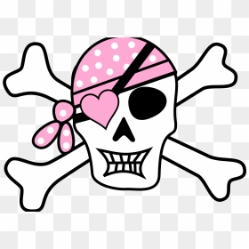 Girl Pirate Skull And Crossbones, HD Png Download - skull and crossbones png