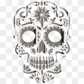 Sugar Skull Silhouette Png, Transparent Png - skull and crossbones png