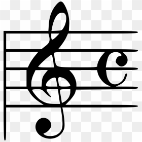 D Note On Treble Clef, HD Png Download - treble clef png