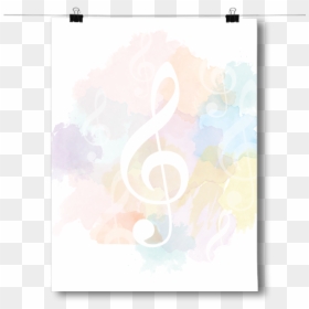 Treble Clef Watercolor, HD Png Download - treble clef png