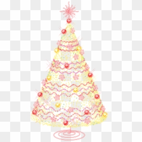 Gold Transparent Christmas Tree, HD Png Download - tree vector png