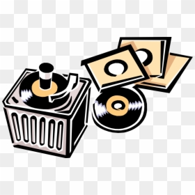 Vector Illustration Of Phonograph Record Player Turntable, HD Png Download - record vector png