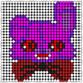 Five Nights At Freddys Bonnie Bunny Perler Perler Bead - Mustache Perler Bead Pattern, HD Png Download - five nights at freddy's bonnie png