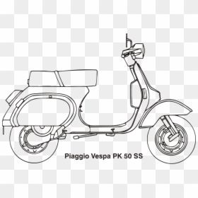 Piaggio Vespa Pk 50 Ss, Year - Vespa Pk Drawing, HD Png Download - ss png
