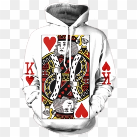 Playing Card Hoodie, HD Png Download - king of hearts png