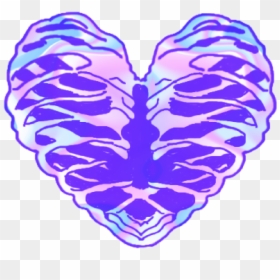 #aesthetic #heart #ribs #ribcage #purple #freetoedit - Heart, HD Png Download - ribcage png