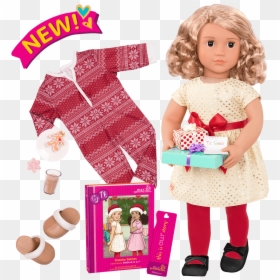 Noelle Deluxe 18-inch Christmas Doll With Storybook - Our Generation Christmas Doll, HD Png Download - christmas toys png