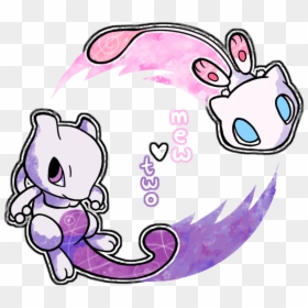 Don"t Forget To Like This Pokemon Facebook Page For - Mew Y Mewtwo Chibi, HD Png Download - pokemon mew png