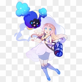 Lillie And Cosmog Drawn By Chaba (hortensia) - Cartoon, HD Png Download - cosmog png