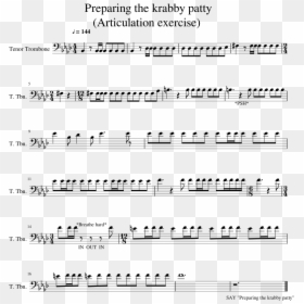 Krabby Patty Png -preparing The Krabby Patty - Krabby Patty Theme Sheet Music, Transparent Png - krabby png