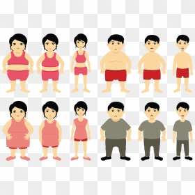 Cartoon Slimming Vector - Child Weight Loss, HD Png Download - human vector png