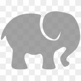 Elephant, Gray, Silhouette, Animal, Sign, Baby - Grey Elephant Clip Art, HD Png Download - elephant vector png