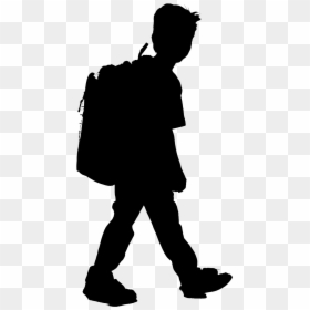 Vector Graphics Child Clip Art Silhouette Illustration - Silhouette Kid Backpack, HD Png Download - fat kid png