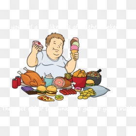 Clip Art Junk Food Fast Hamburger - Fat Man Eating Cartoon, HD Png Download - fat kid png