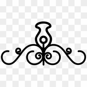 Floral Design With A Central Flower On Top And Curved - Floral Design Basic Lines, HD Png Download - floral lines png