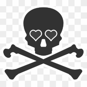Death, Heart, Skull - Skull And Crossbones Heart, HD Png Download - death skull png