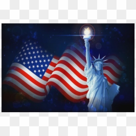 Usa Flag Wallpaper Hd, HD Png Download - statue of liberty torch png